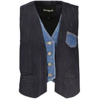 Desigual Blue Cotton Waistcoat