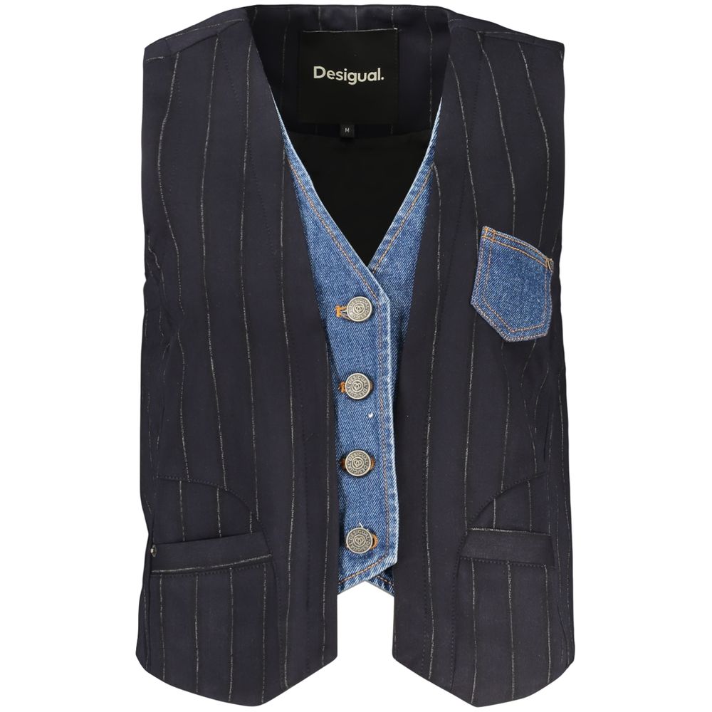 Desigual Blue Cotton Waistcoat