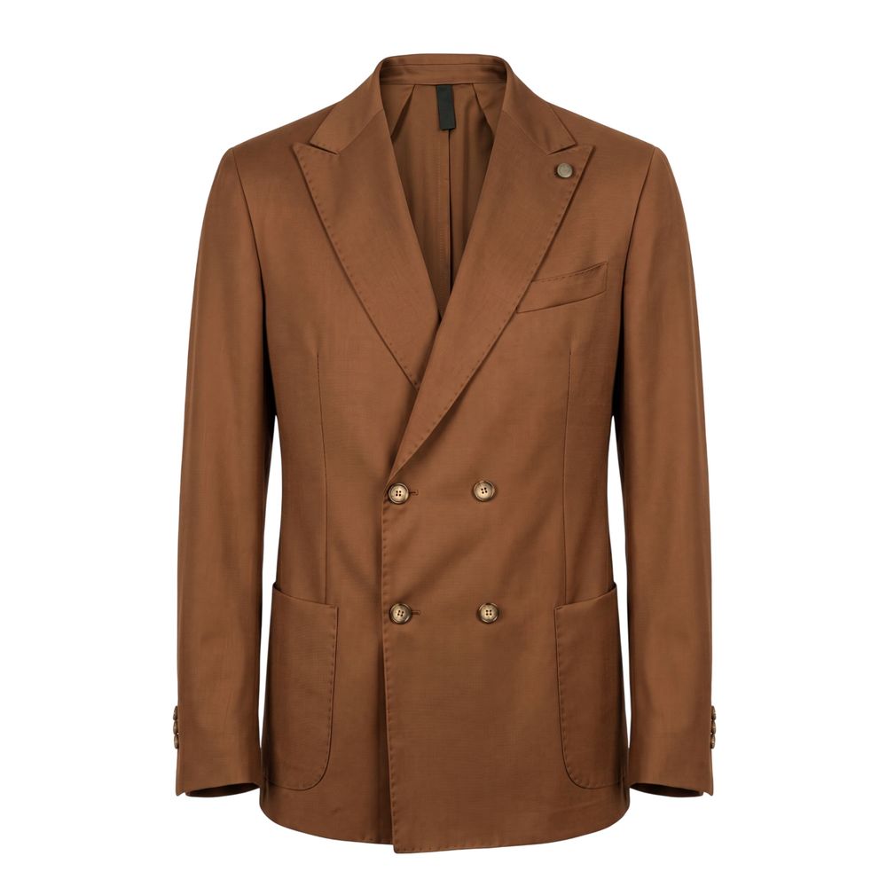 Roberto Pepe Luxury Brown Viscose Men Jacket