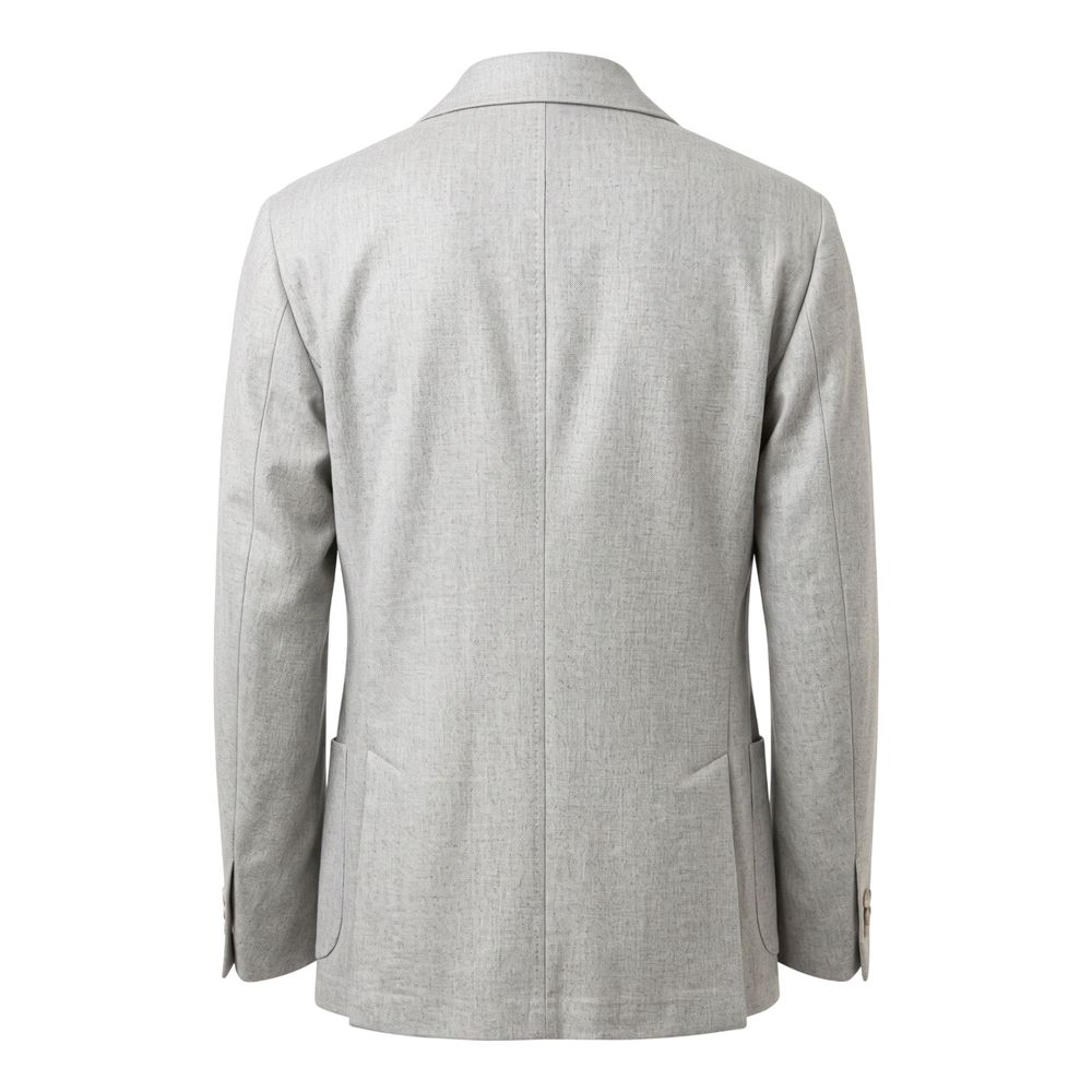 Roberto Pepe Luxury Grey Wool Men Jacket
