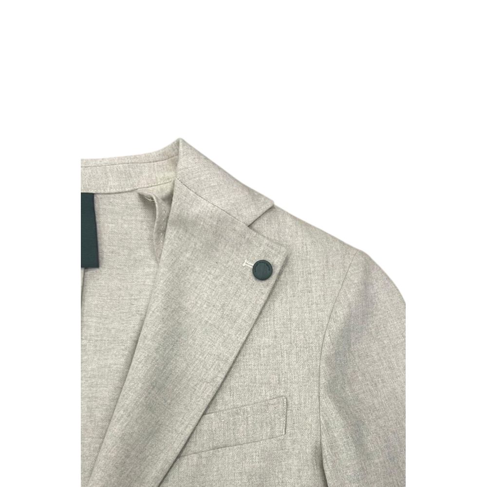 Roberto Pepe Luxury Grey Wool Men Jacket