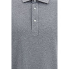 Brunello Cucinelli Gray Cotton Polo Shirt