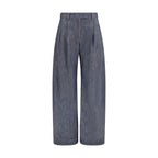 Brunello Cucinelli Blue Cotton High-Waisted Jean