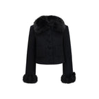 Self-Portrait Black Wool Oves Aries Full-Length Jacket