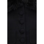Self-Portrait Black Wool Oves Aries Full-Length Jacket