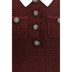 Self-Portrait Bordeaux Polyester Casual Dress