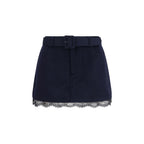 Self-Portrait Blue Wool Oves Aries Bermuda Shorts