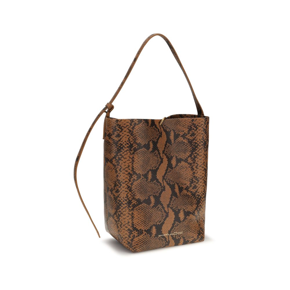 Benedetta Bruzziches Brown Calf Leather Bos Taurus Backet Bag