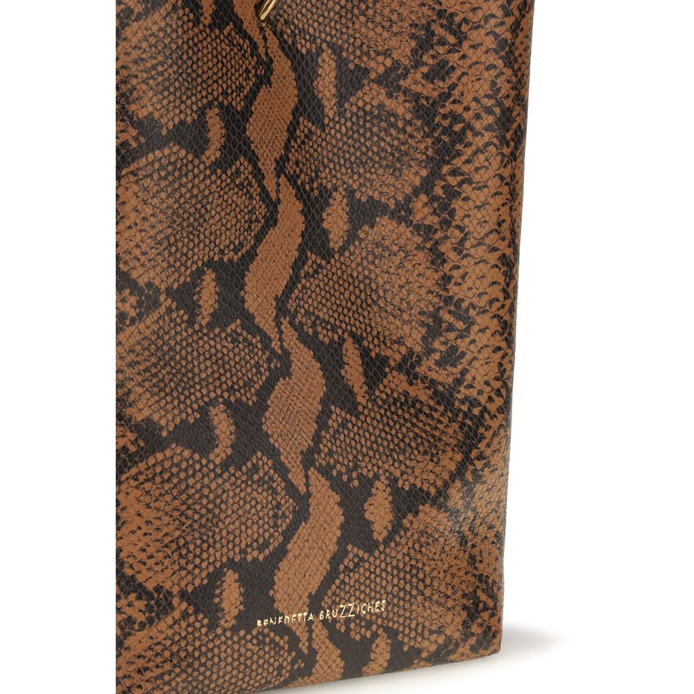 Benedetta Bruzziches Brown Calf Leather Bos Taurus Backet Bag