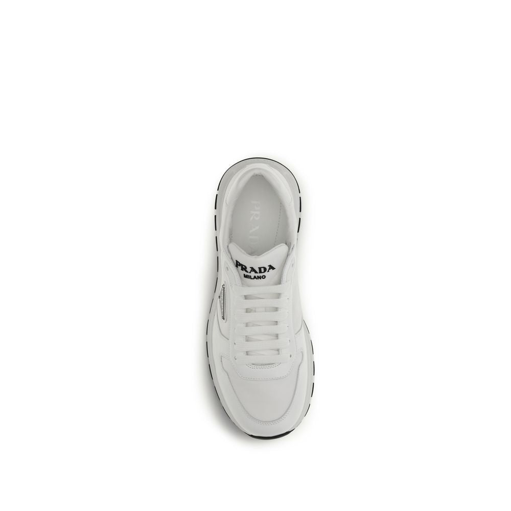 Prada White Recycled Polyamide Athletic Sneakers