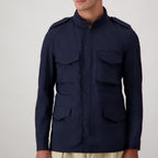 Autore Navy Blue Cotton Full-Length Jacket