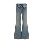 Alexander McQueen Blue Cotton Flared Jeans