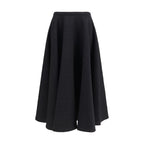 Lardini Black Wool Oves Aries Midi Skirt