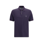 Brunello Cucinelli Purple Cotton Polo Shirt