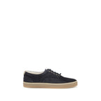 Brunello Cucinelli Blue Suede Leather Low Top Sneakers