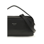 Prada Black Calf Leather Bos Taurus Shoulder Bag