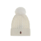 Moncler Grenoble White Wool Oves Aries Beanie