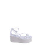 Calvin Klein White Leather Platform Sandals