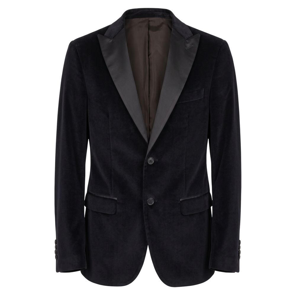 Roberto Pepe Luxury Black Cotton Men Jacket