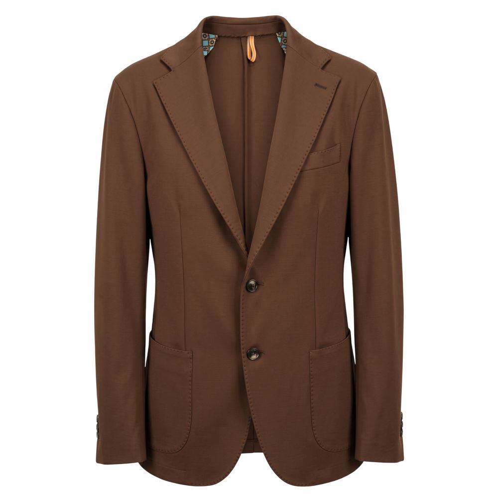 Roberto Pepe Luxury Brown Viscose Men Jacket