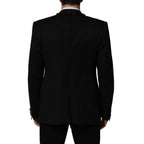 Dolce & Gabbana Black Crystal Embellished Coat Blazer Jacket