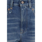 R13 Blue Cotton Boyfriend Jeans