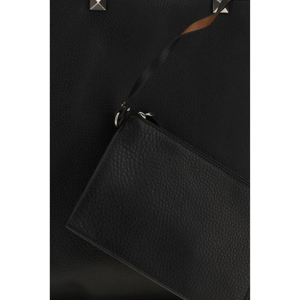 Valentino Garavani Black Calf Leather Bos Taurus Shoulder Bag