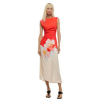 Desigual Orange Viscose Long Dress