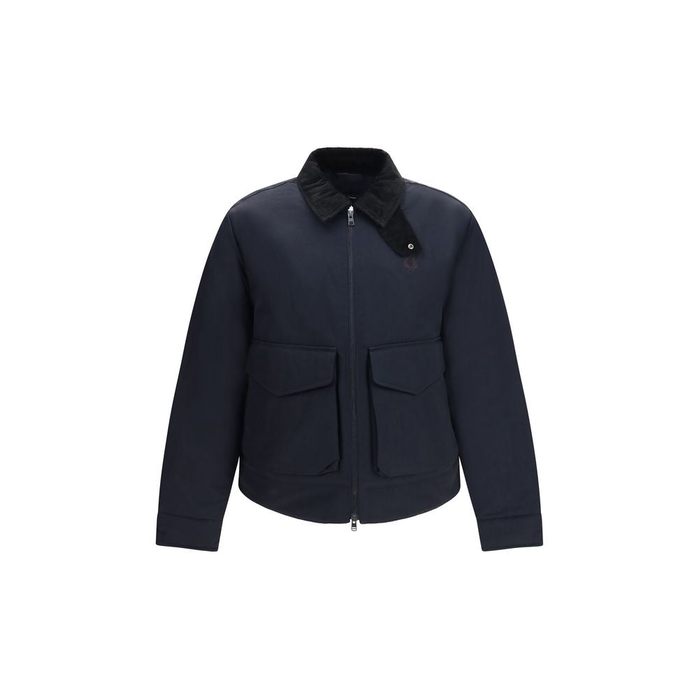 Fred Perry Blue Recycled Polyamide Full-Length Jacket