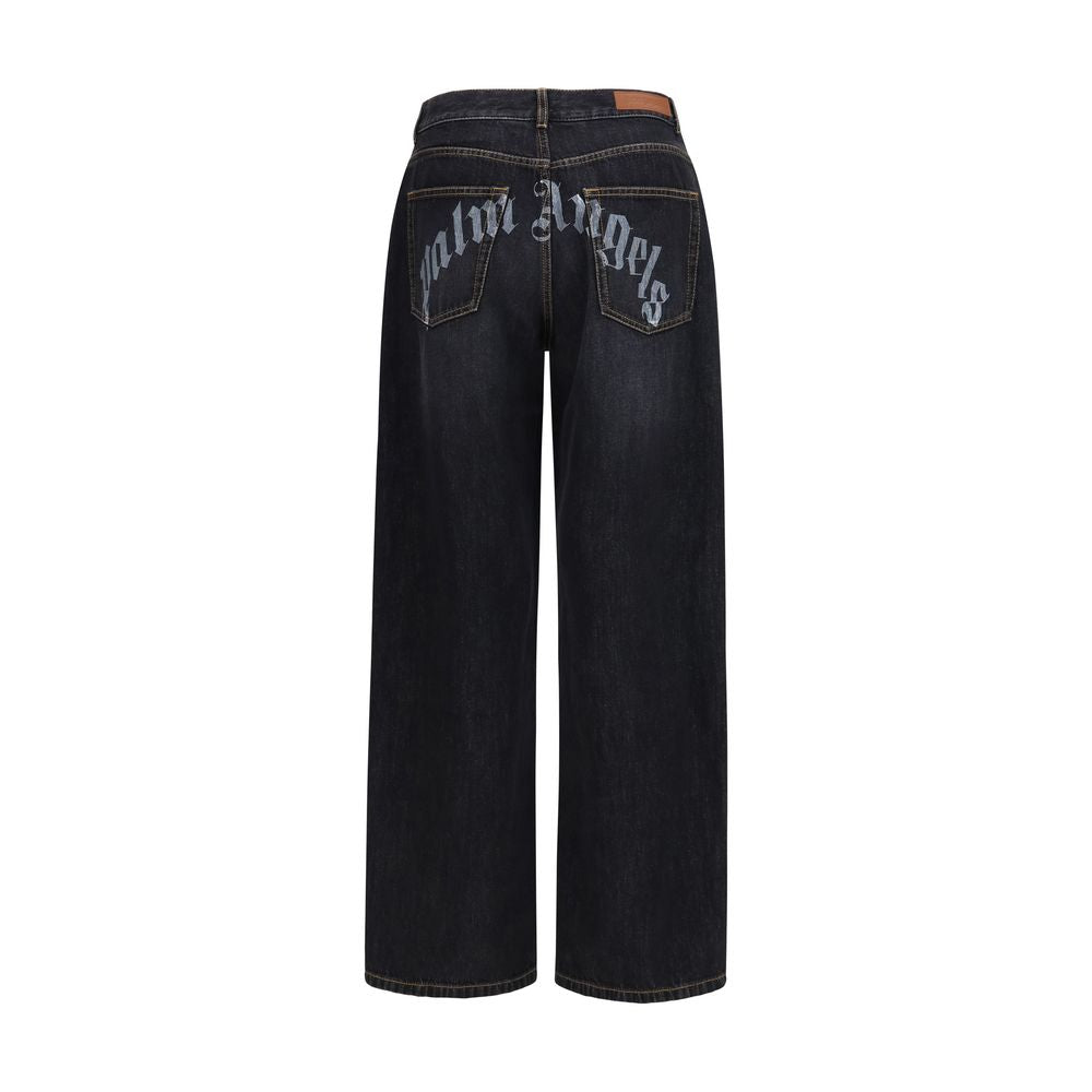Palm Angels Black Cotton Jeans Denim