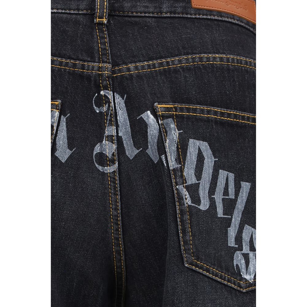 Palm Angels Black Cotton Jeans Denim