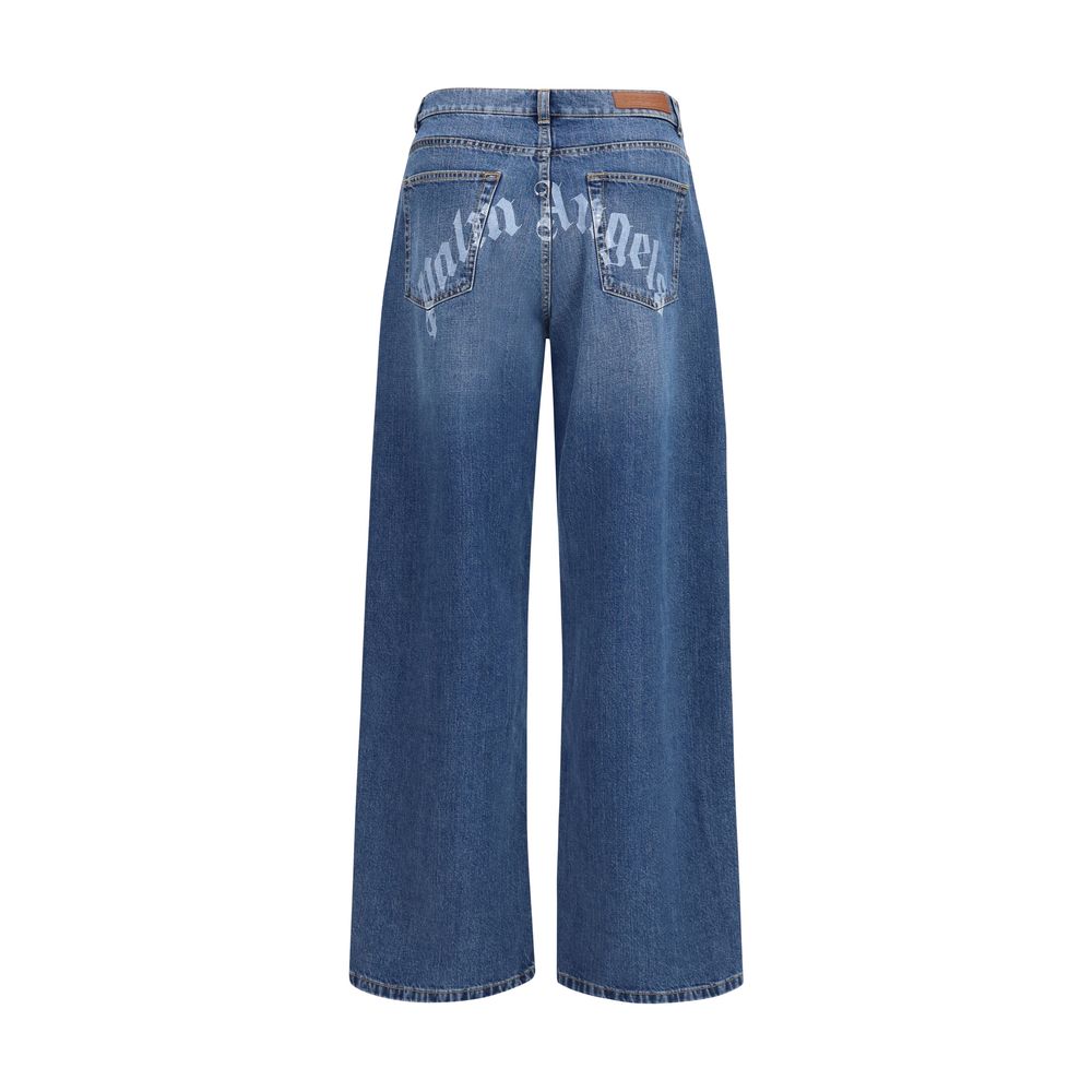 Palm Angels Blue Cotton Jeans Denim