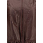 Brunello Cucinelli Bordeaux Lamb Ovis Aries Leather Jacket