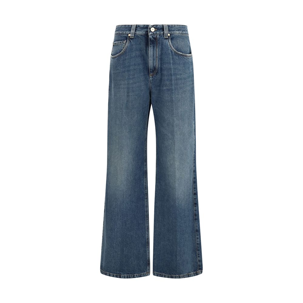 Brunello Cucinelli Blue Cotton Relaxed Fit Jeans