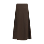 Brunello Cucinelli Brown Wool Oves Aries Midi Skirt