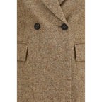 Brunello Cucinelli Beige Wool Oves Aries Full-Length Jacket