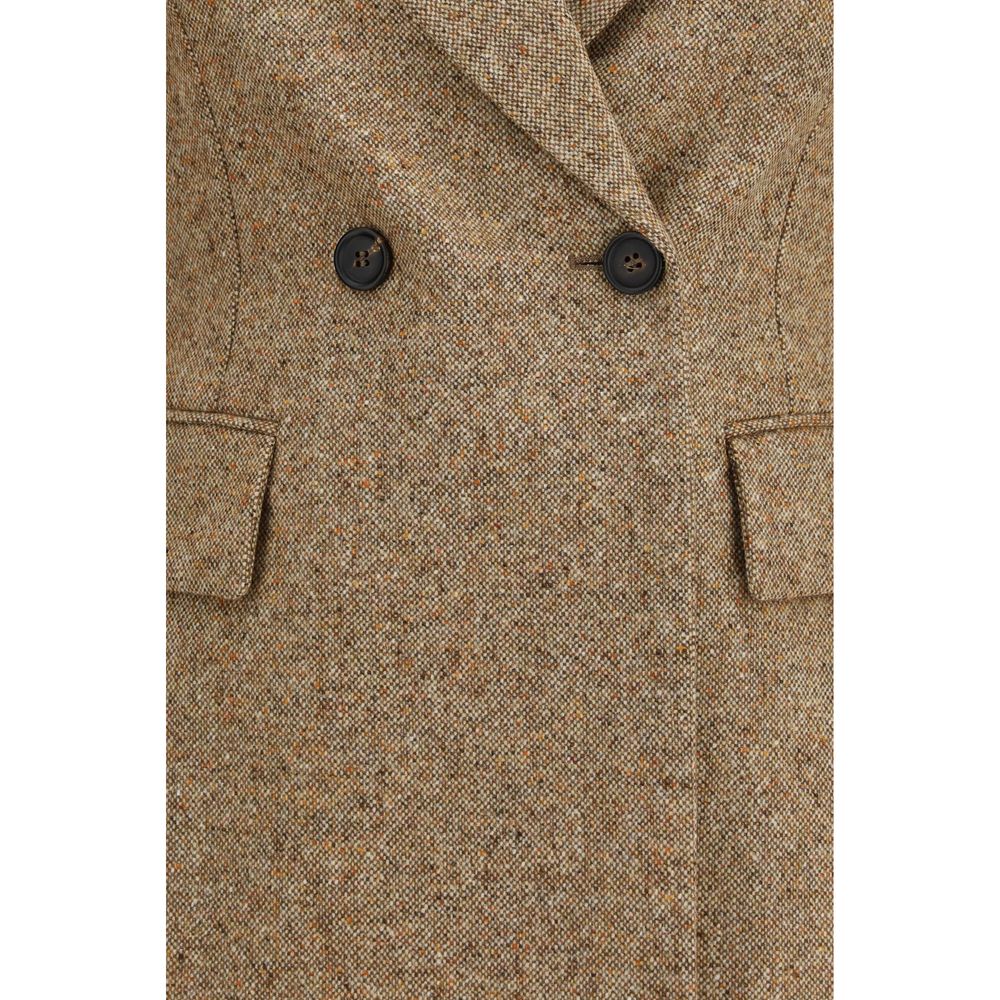 Brunello Cucinelli Beige Wool Oves Aries Full-Length Jacket