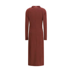 Brunello Cucinelli Bordeaux Wool Oves Aries Casual Dress