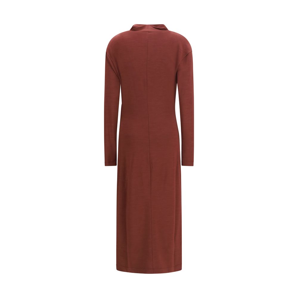 Brunello Cucinelli Bordeaux Wool Oves Aries Casual Dress