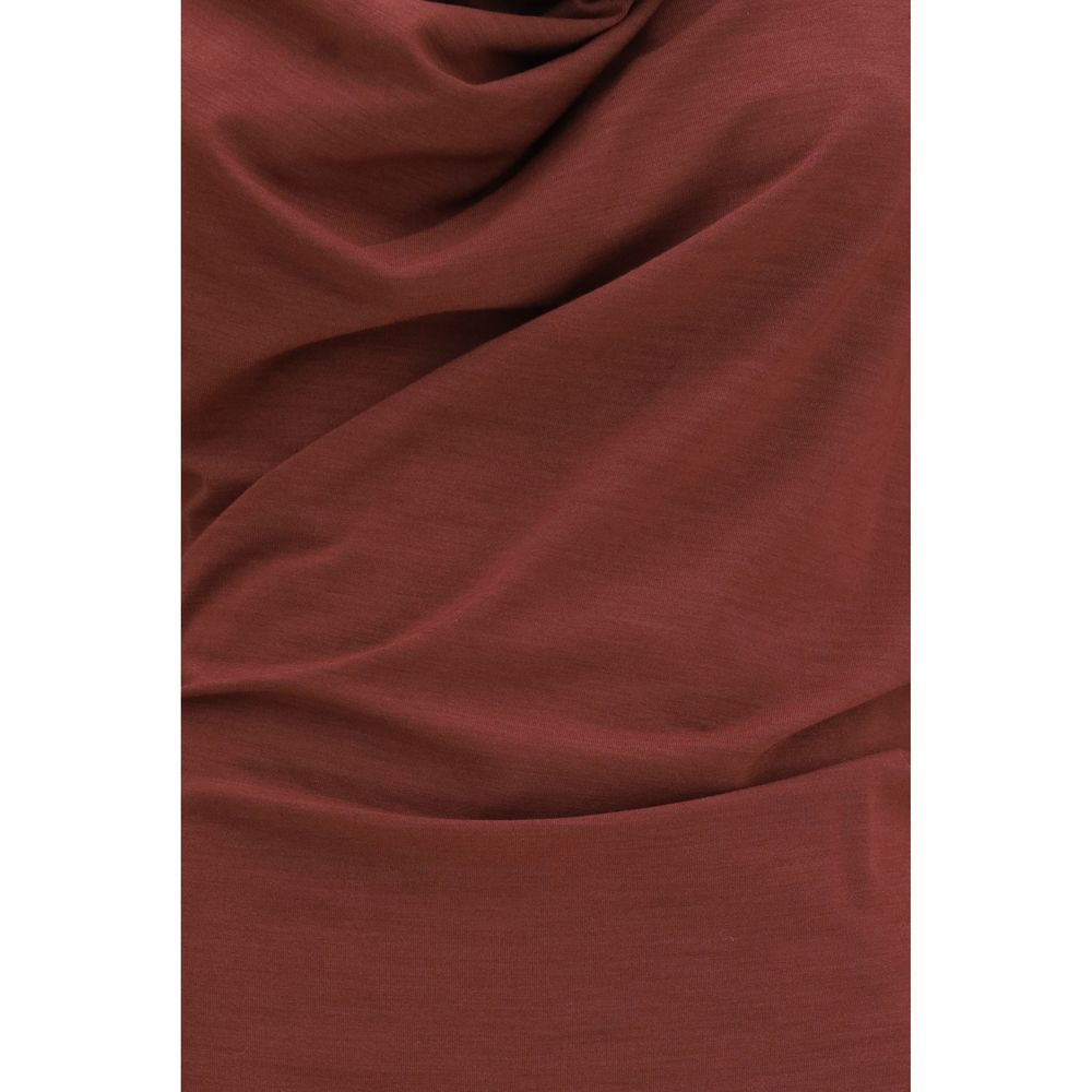 Brunello Cucinelli Bordeaux Wool Oves Aries Casual Dress