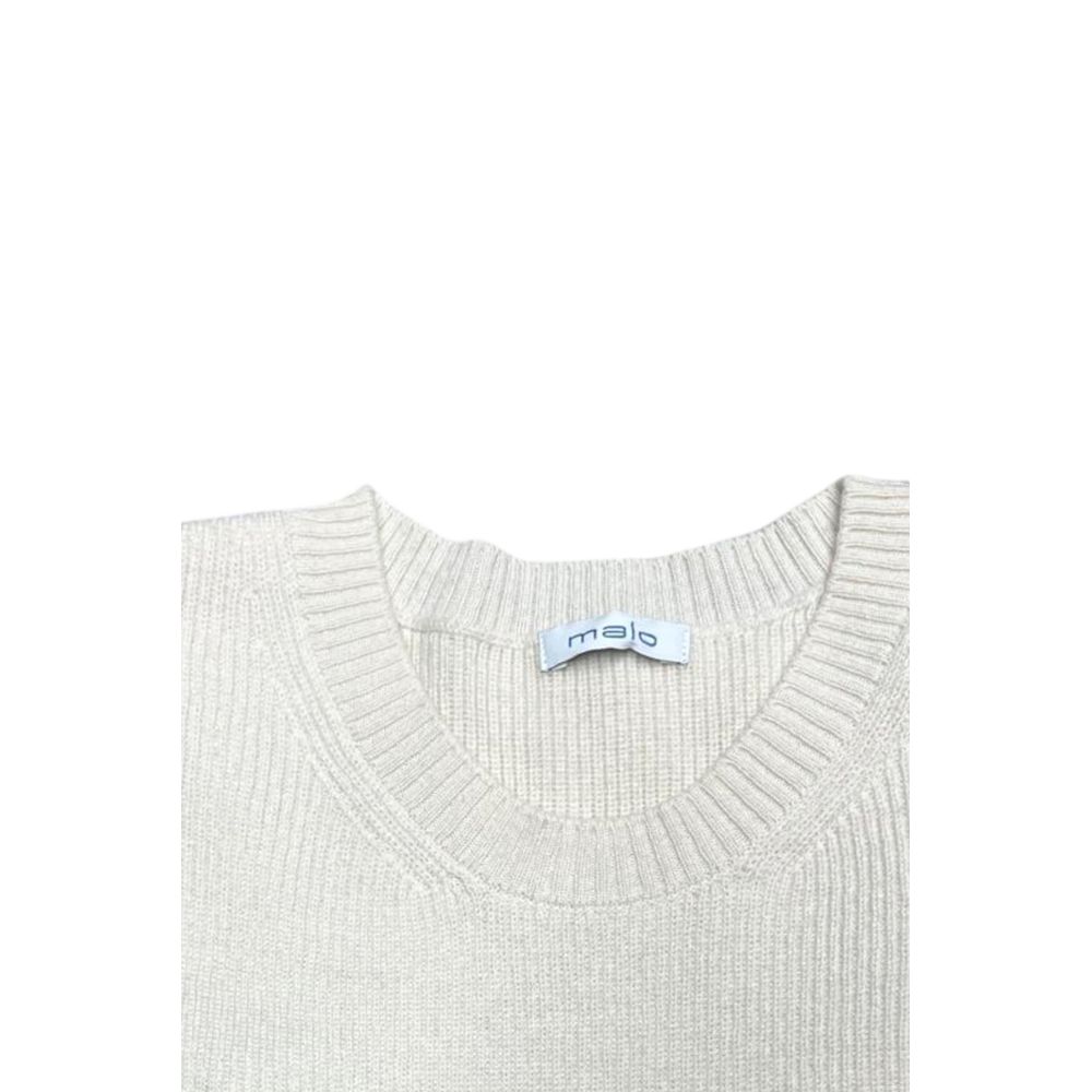 Malo White Wool Men Sweater