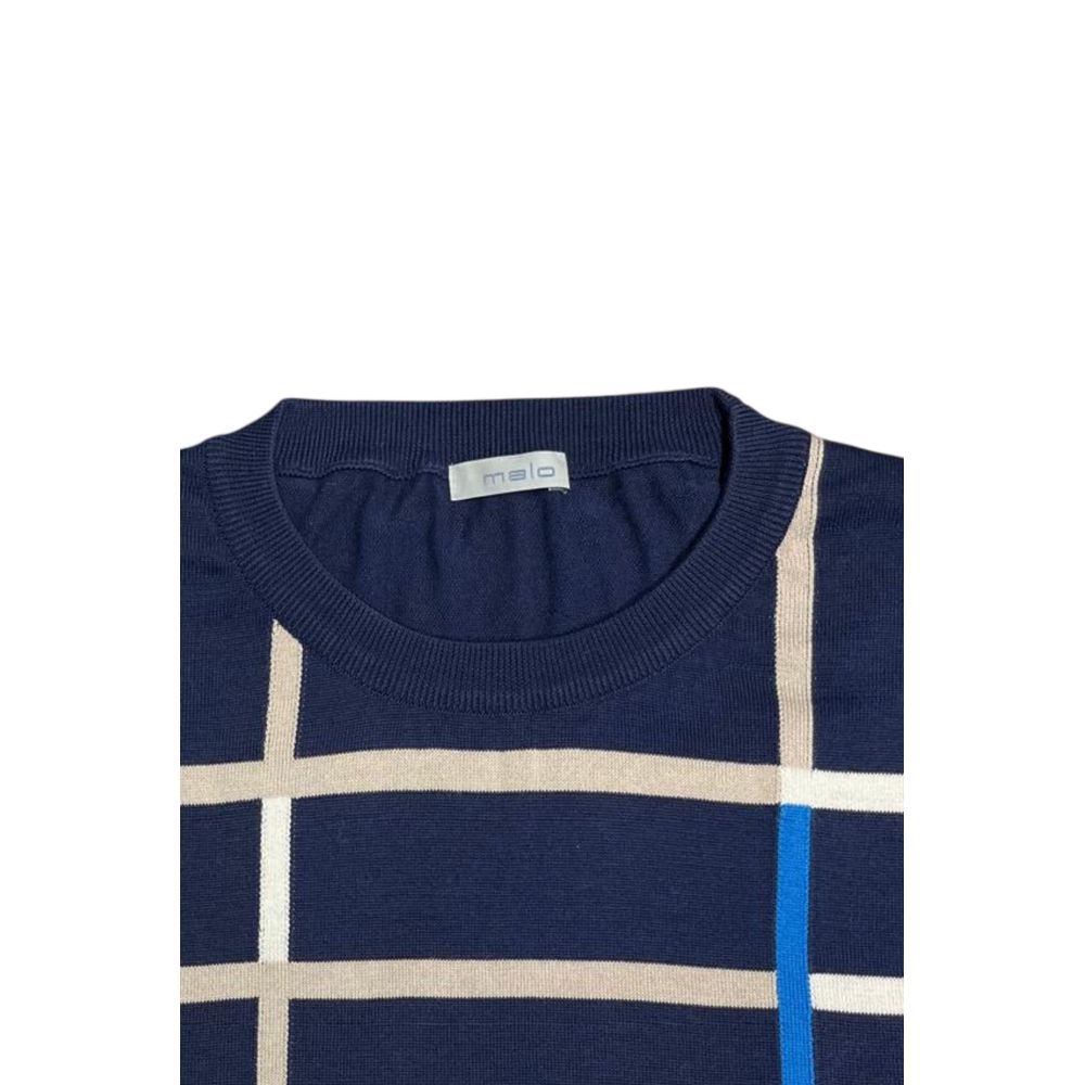 Malo Blue Cotton Men Sweater