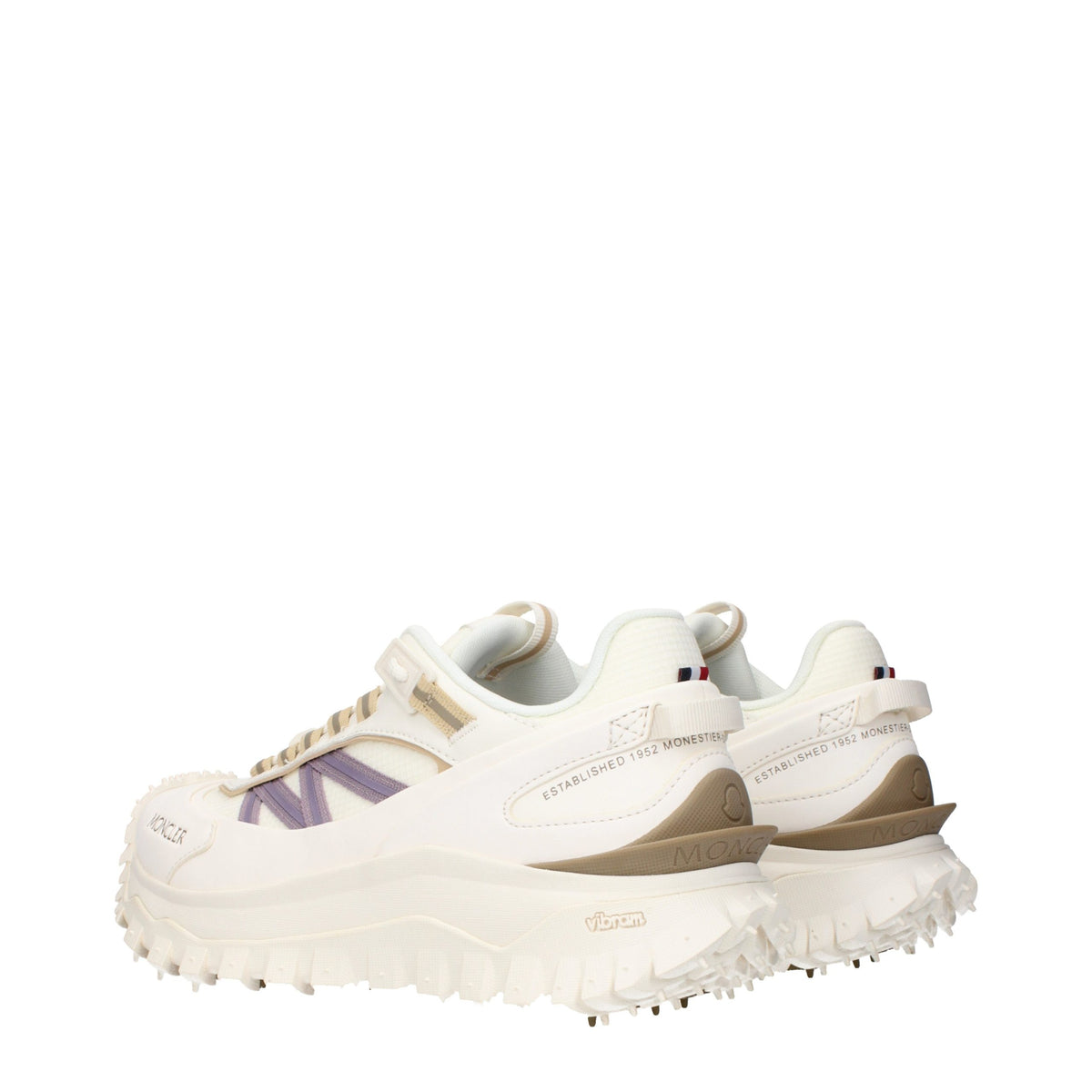 Moncler White Fabric Athletic Sneakers