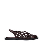 Jil Sander Brown Leather Flat Sandals