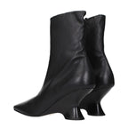 Dries Van Noten Black Leather Ankle Boots