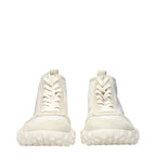Jil Sander White Fabric High Top Sneakers