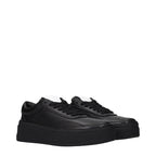 Jil Sander Black Leather Platform Sneakers
