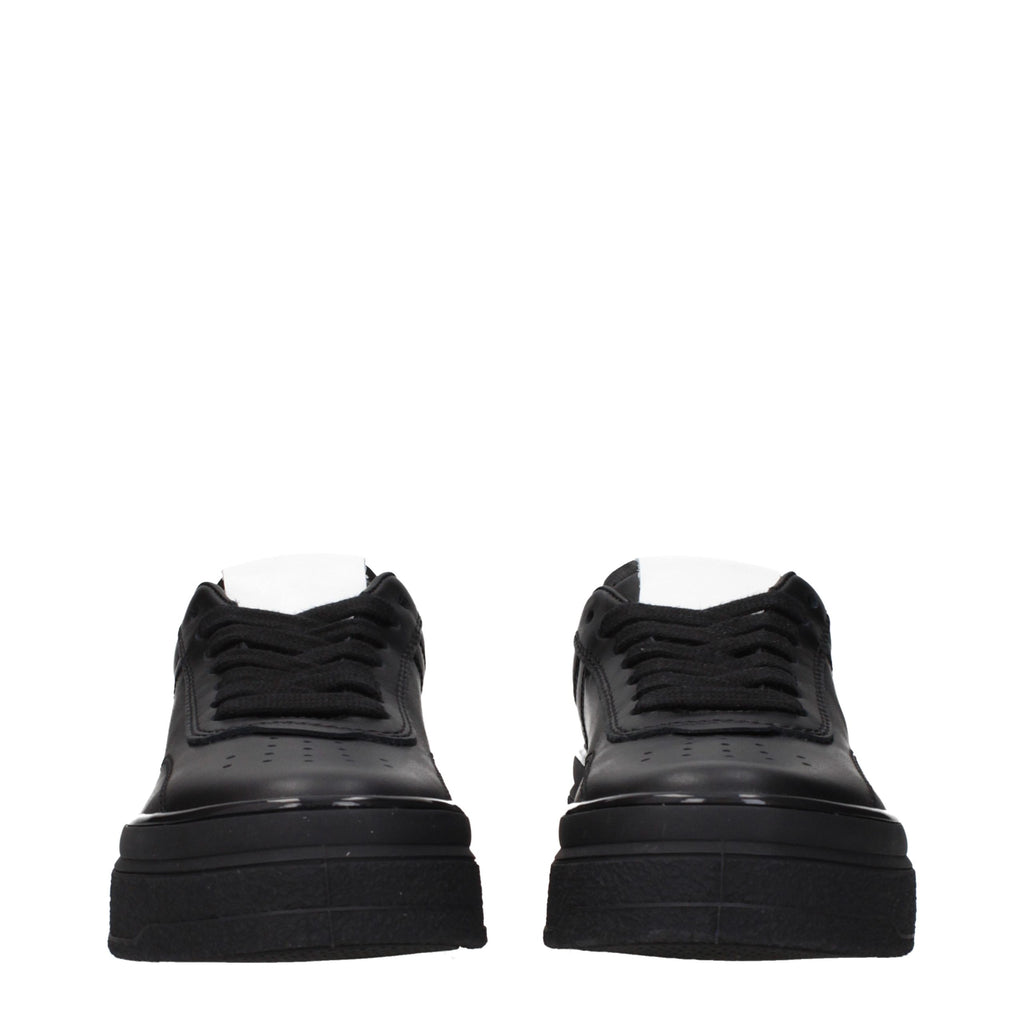 Jil Sander Black Leather Platform Sneakers