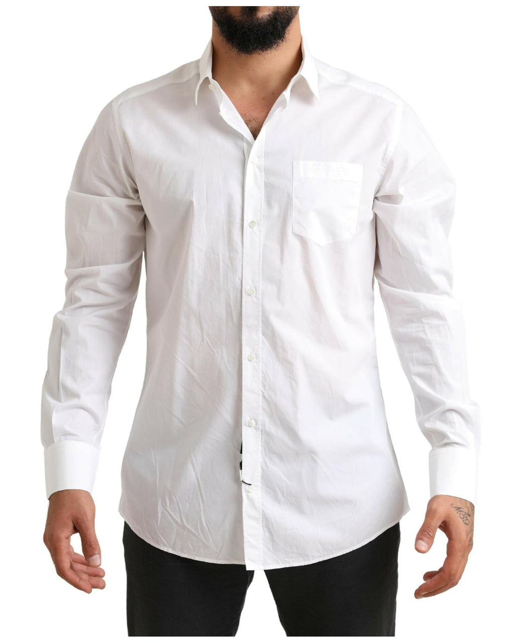 Dolce & Gabbana White Cotton Dress Shirt