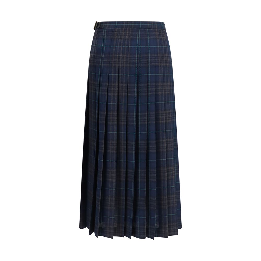 Burberry Blue Polyester Long Skirt